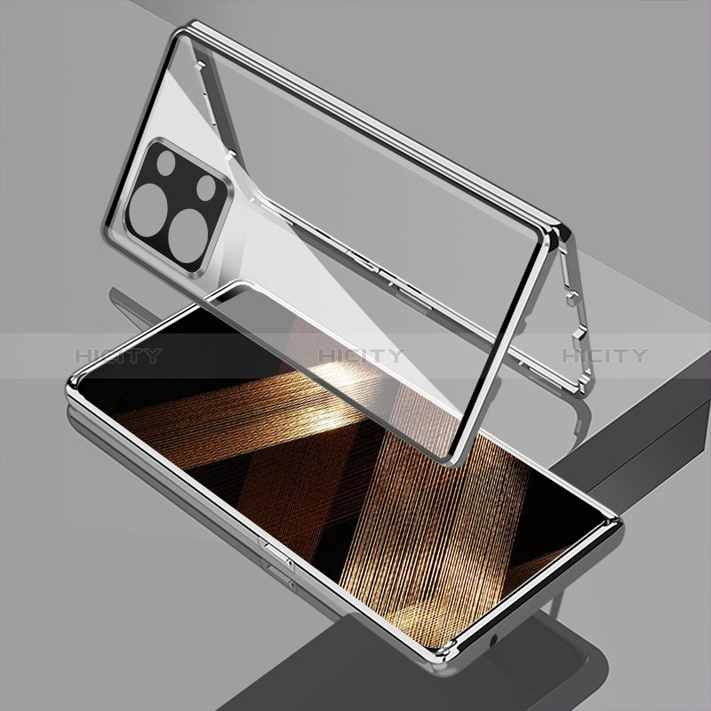 Custodia Lusso Alluminio Laterale Specchio 360 Gradi Cover per Xiaomi Redmi Note 13 5G
