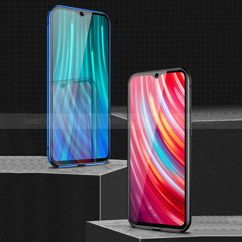 Custodia Lusso Alluminio Laterale Specchio 360 Gradi Cover per Xiaomi Redmi Note 8 (2021)