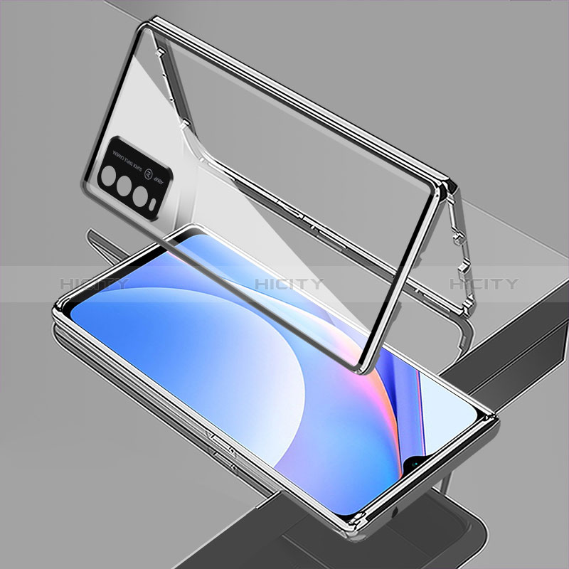 Custodia Lusso Alluminio Laterale Specchio 360 Gradi Cover per Xiaomi Redmi Note 9 4G