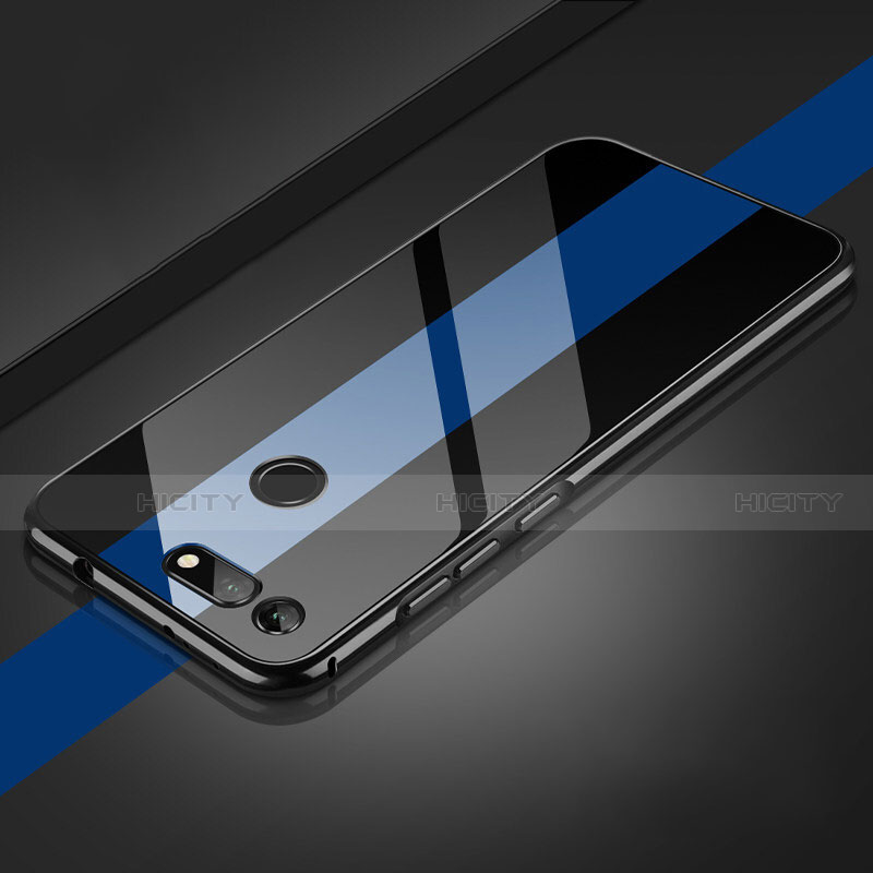 Custodia Lusso Alluminio Laterale Specchio 360 Gradi Cover T01 per Huawei Honor V20 Blu