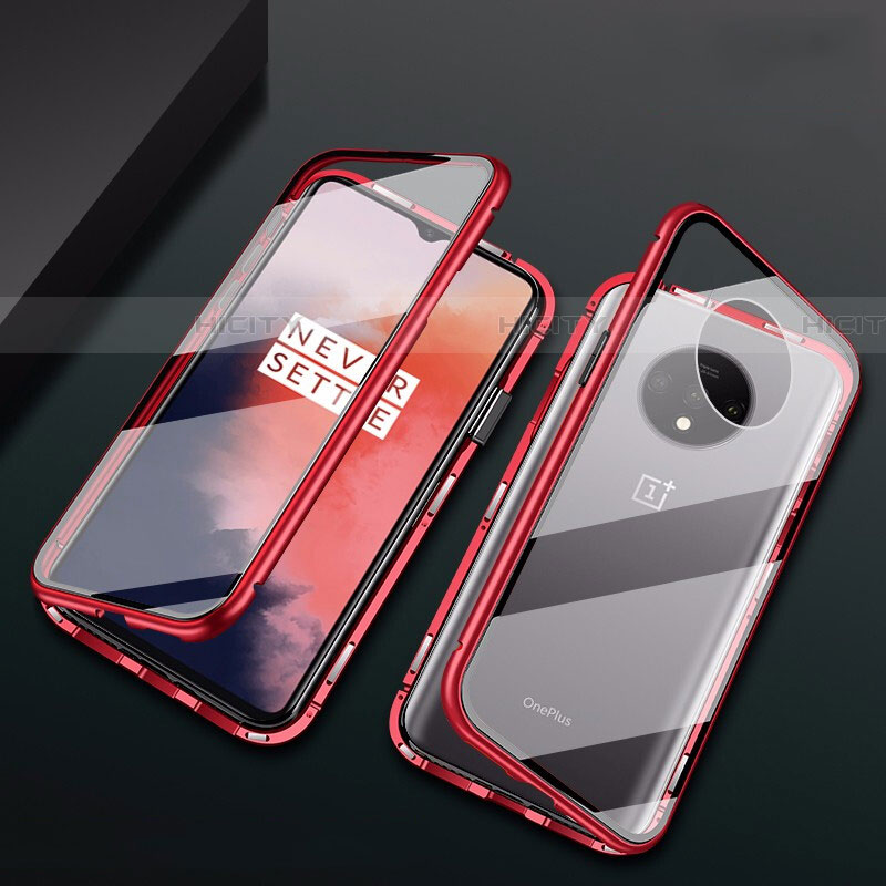 Custodia Lusso Alluminio Laterale Specchio 360 Gradi Cover T01 per OnePlus 7T