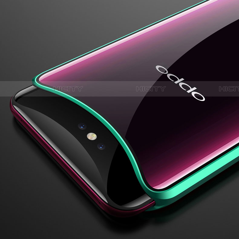 Custodia Lusso Alluminio Laterale Specchio 360 Gradi Cover T01 per Oppo Find X Super Flash Edition