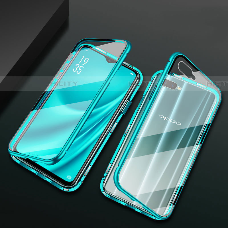 Custodia Lusso Alluminio Laterale Specchio 360 Gradi Cover T01 per Oppo R17 Neo