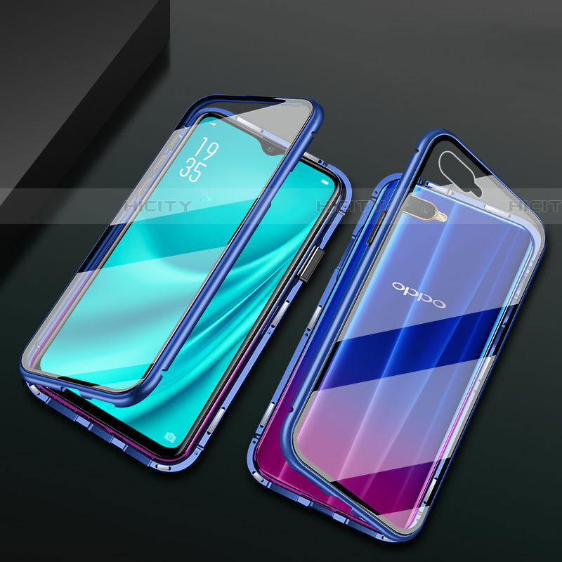 Custodia Lusso Alluminio Laterale Specchio 360 Gradi Cover T01 per Oppo R17 Neo