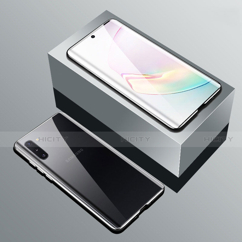 Custodia Lusso Alluminio Laterale Specchio 360 Gradi Cover T01 per Samsung Galaxy Note 10 Plus 5G Argento