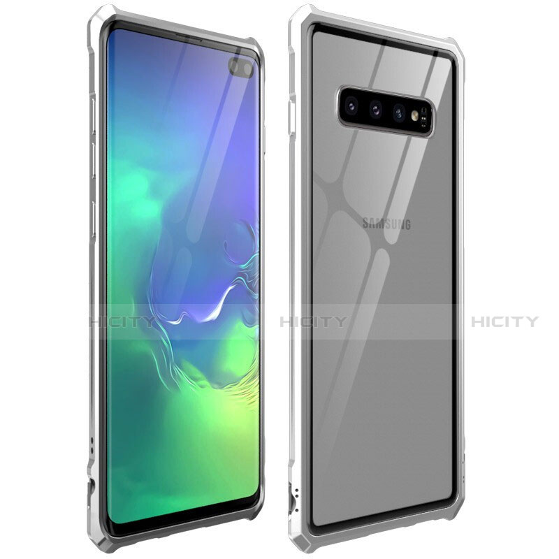 Custodia Lusso Alluminio Laterale Specchio 360 Gradi Cover T01 per Samsung Galaxy S10 Plus