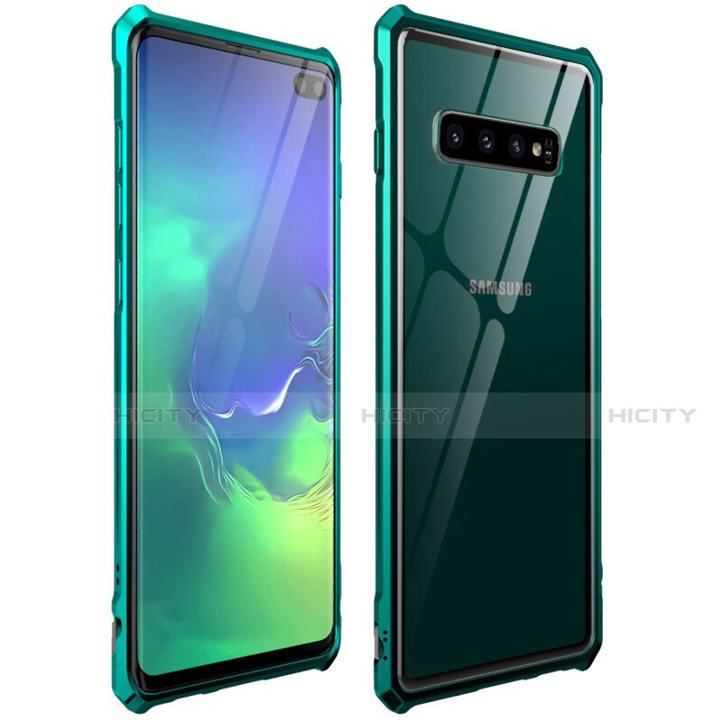 Custodia Lusso Alluminio Laterale Specchio 360 Gradi Cover T01 per Samsung Galaxy S10 Plus