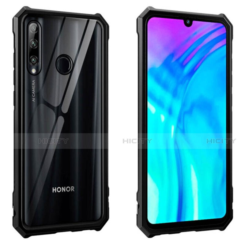 Custodia Lusso Alluminio Laterale Specchio 360 Gradi Cover T02 per Huawei Honor 20 Lite Nero