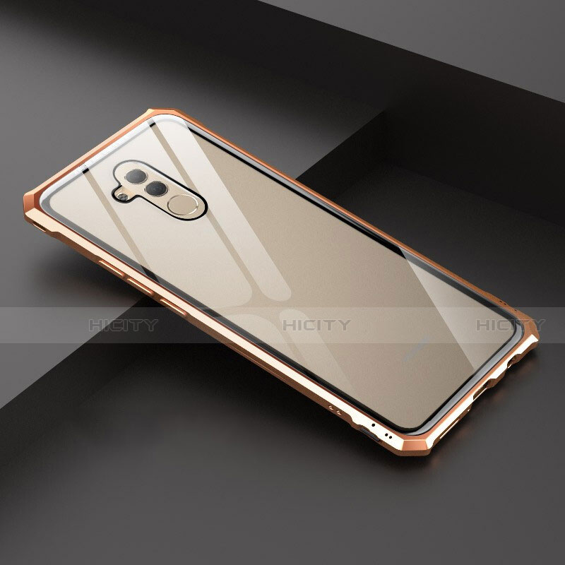 Custodia Lusso Alluminio Laterale Specchio 360 Gradi Cover T02 per Huawei Mate 20 Lite