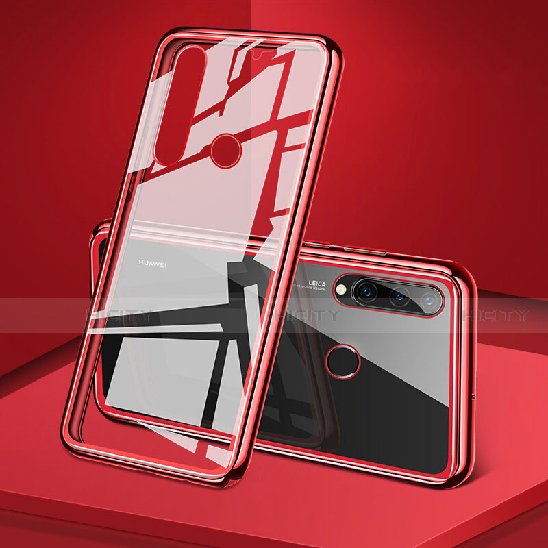 Custodia Lusso Alluminio Laterale Specchio 360 Gradi Cover T02 per Huawei P30 Lite New Edition Rosso
