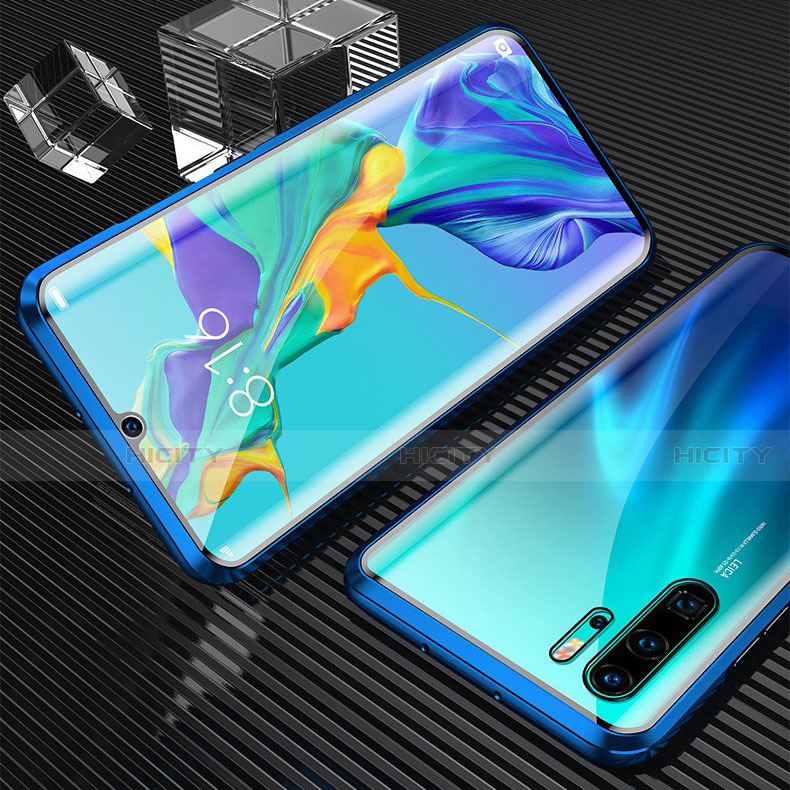 Custodia Lusso Alluminio Laterale Specchio 360 Gradi Cover T02 per Huawei P30 Pro