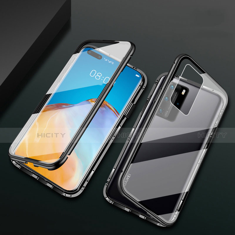 Custodia Lusso Alluminio Laterale Specchio 360 Gradi Cover T02 per Huawei P40 Pro