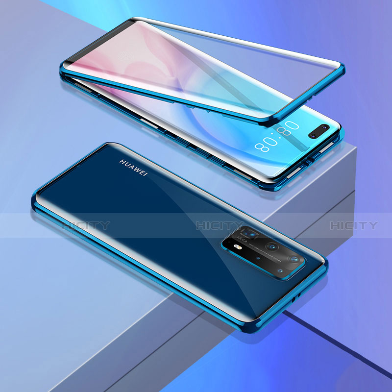 Custodia Lusso Alluminio Laterale Specchio 360 Gradi Cover T02 per Huawei P40 Pro+ Plus