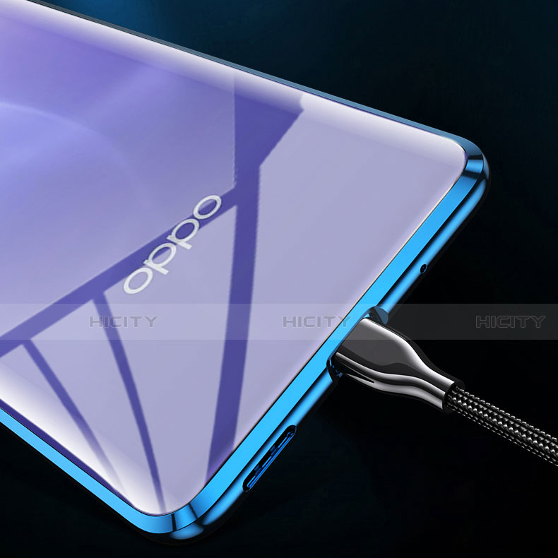 Custodia Lusso Alluminio Laterale Specchio 360 Gradi Cover T02 per Oppo Ace2