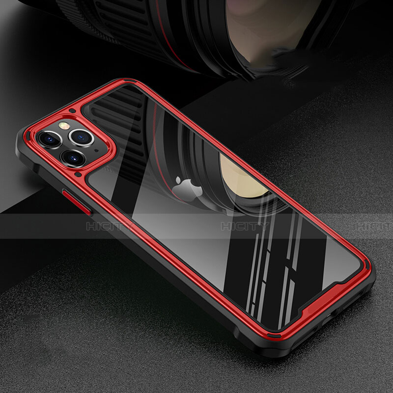 Custodia Lusso Alluminio Laterale Specchio 360 Gradi Cover T03 per Apple iPhone 11 Pro Max Rosso