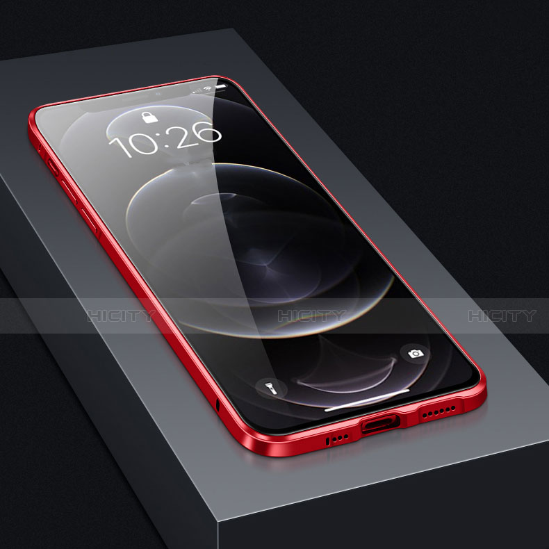 Custodia Lusso Alluminio Laterale Specchio 360 Gradi Cover T03 per Apple iPhone 12