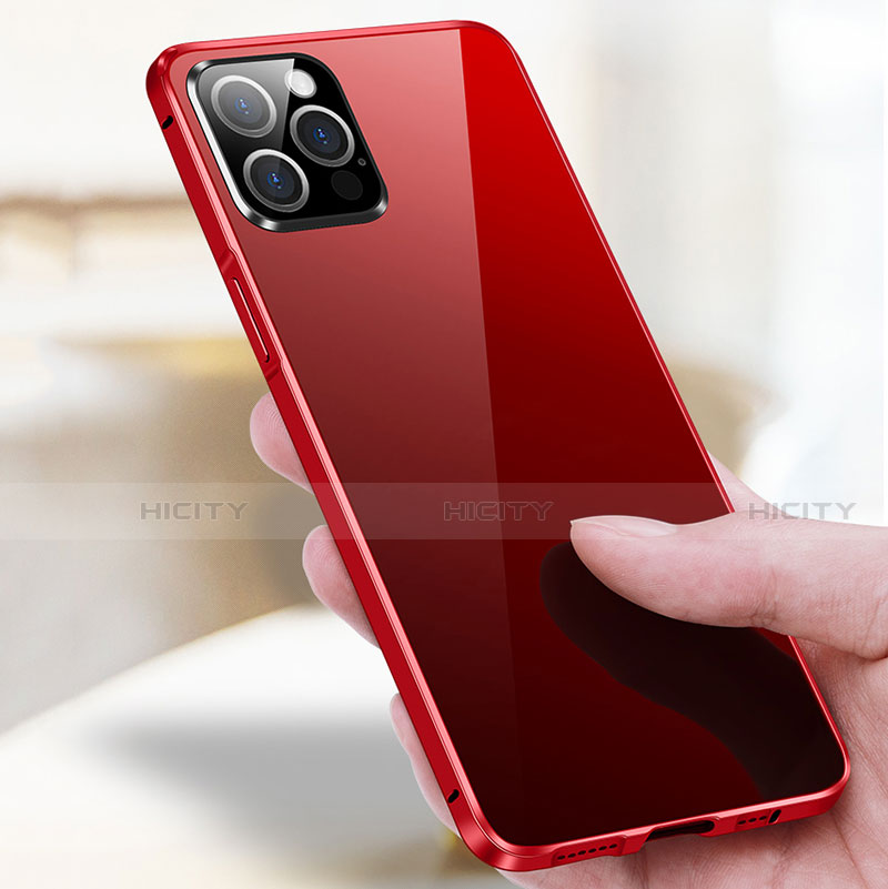Custodia Lusso Alluminio Laterale Specchio 360 Gradi Cover T03 per Apple iPhone 12 Pro Max