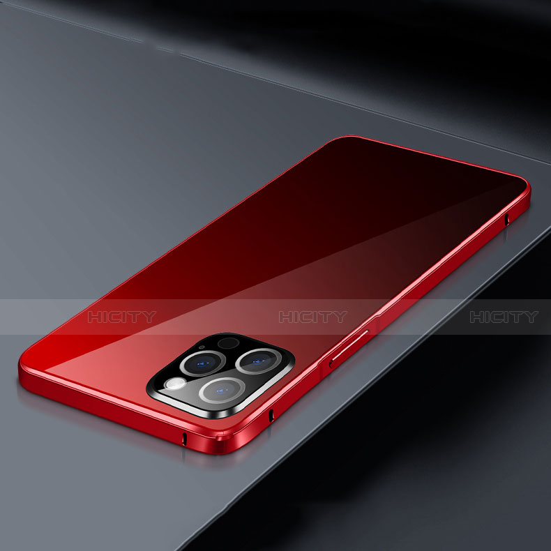 Custodia Lusso Alluminio Laterale Specchio 360 Gradi Cover T03 per Apple iPhone 12 Pro Max