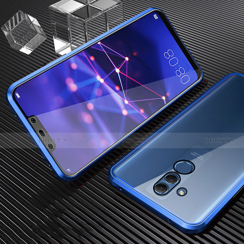 Custodia Lusso Alluminio Laterale Specchio 360 Gradi Cover T03 per Huawei Mate 20 Lite