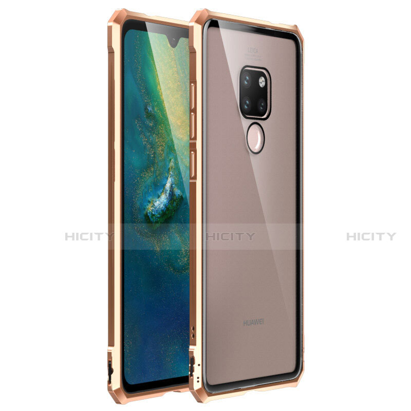 Custodia Lusso Alluminio Laterale Specchio 360 Gradi Cover T03 per Huawei Mate 20 X 5G