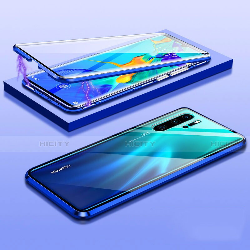 Custodia Lusso Alluminio Laterale Specchio 360 Gradi Cover T03 per Huawei P30 Pro