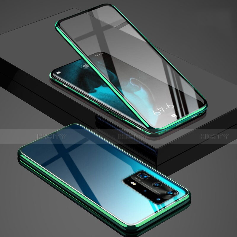 Custodia Lusso Alluminio Laterale Specchio 360 Gradi Cover T03 per Huawei P40 Pro+ Plus