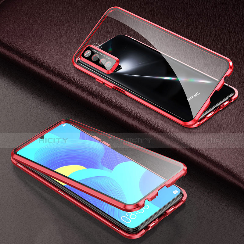 Custodia Lusso Alluminio Laterale Specchio 360 Gradi Cover T03 per Oppo Find X2 Lite