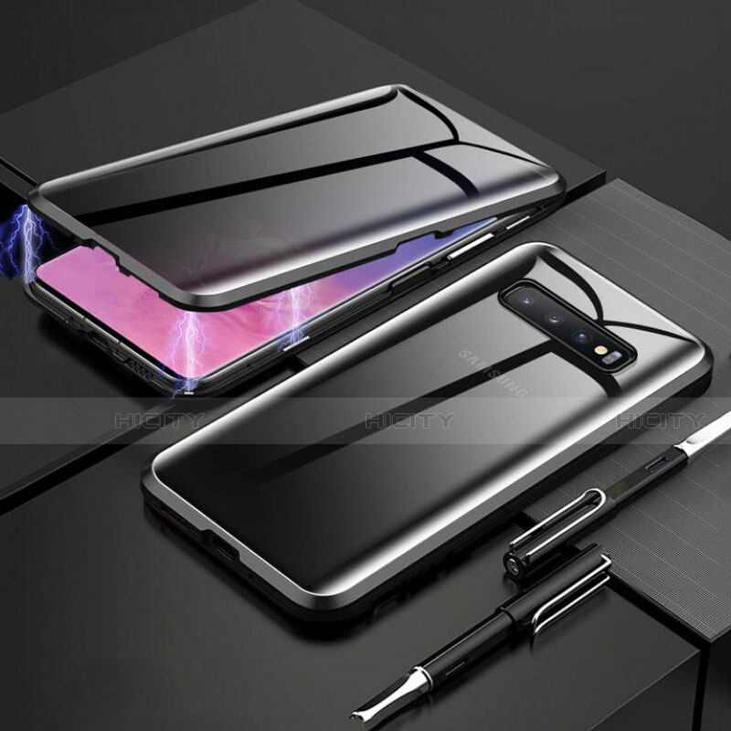 Custodia Lusso Alluminio Laterale Specchio 360 Gradi Cover T03 per Samsung Galaxy S10 Plus