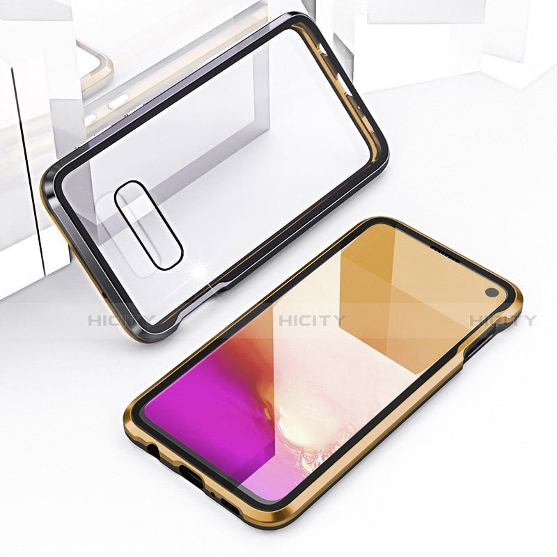 Custodia Lusso Alluminio Laterale Specchio 360 Gradi Cover T03 per Samsung Galaxy S10e