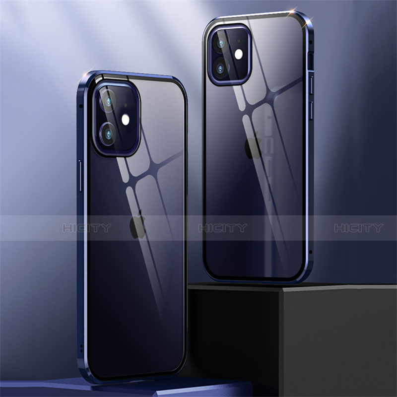 Custodia Lusso Alluminio Laterale Specchio 360 Gradi Cover T04 per Apple iPhone 12