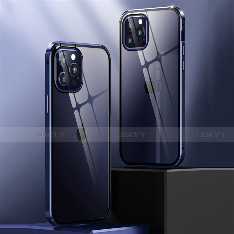 Custodia Lusso Alluminio Laterale Specchio 360 Gradi Cover T04 per Apple iPhone 12 Pro Max
