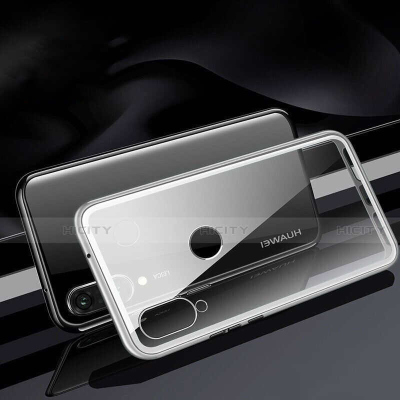 Custodia Lusso Alluminio Laterale Specchio 360 Gradi Cover T04 per Huawei Nova 4e Bianco