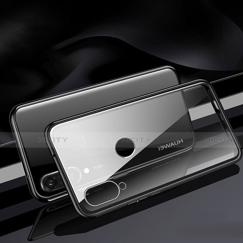 Custodia Lusso Alluminio Laterale Specchio 360 Gradi Cover T04 per Huawei Nova 4e Nero