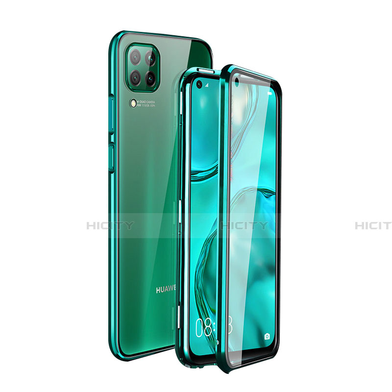 Custodia Lusso Alluminio Laterale Specchio 360 Gradi Cover T04 per Huawei P40 Lite Verde