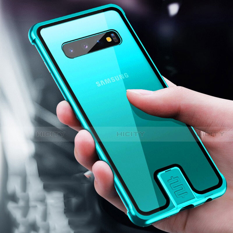 Custodia Lusso Alluminio Laterale Specchio 360 Gradi Cover T04 per Samsung Galaxy S10 Plus