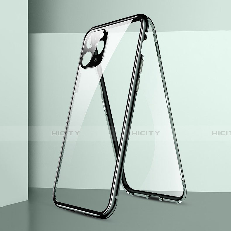 Custodia Lusso Alluminio Laterale Specchio 360 Gradi Cover T05 per Apple iPhone 11 Pro Max Verde
