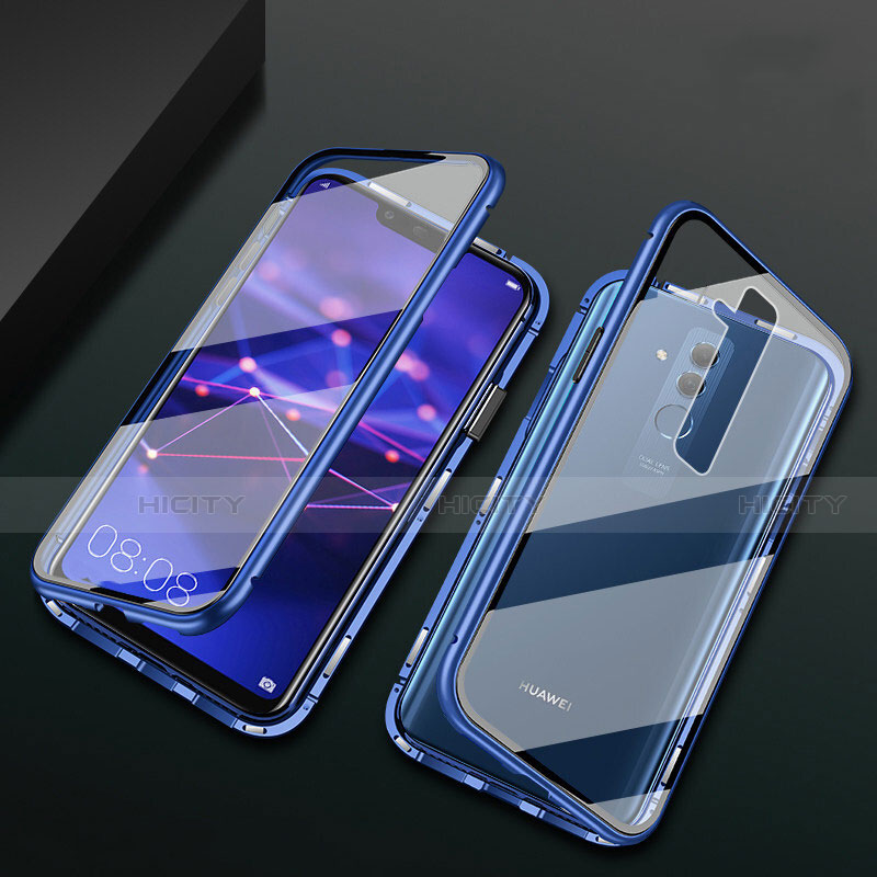 Custodia Lusso Alluminio Laterale Specchio 360 Gradi Cover T05 per Huawei Mate 20 Lite