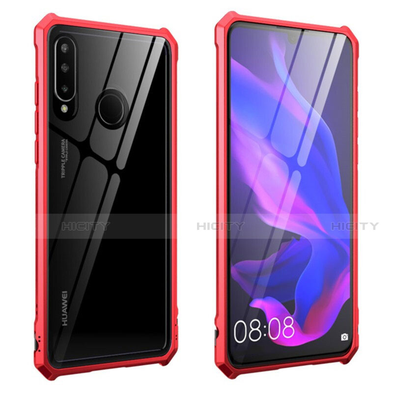 Custodia Lusso Alluminio Laterale Specchio 360 Gradi Cover T05 per Huawei P30 Lite New Edition