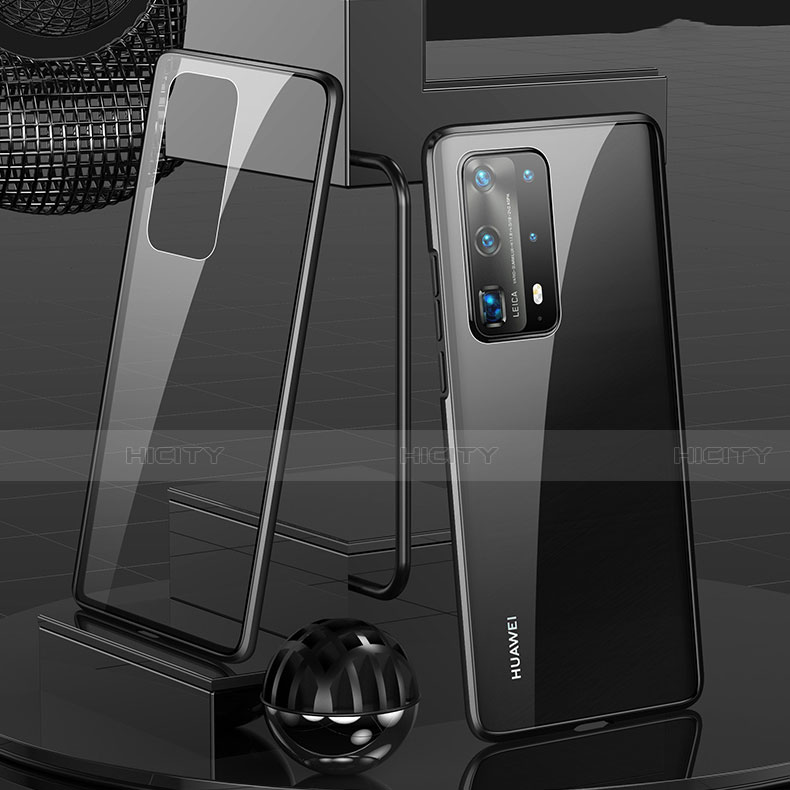 Custodia Lusso Alluminio Laterale Specchio 360 Gradi Cover T05 per Huawei P40 Pro+ Plus