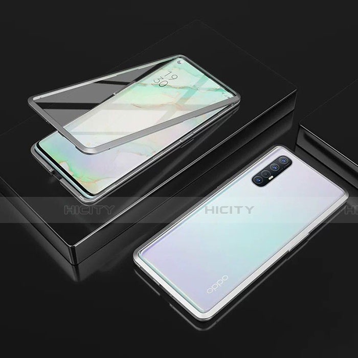 Custodia Lusso Alluminio Laterale Specchio 360 Gradi Cover T05 per Oppo Find X2 Neo