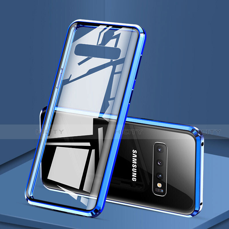 Custodia Lusso Alluminio Laterale Specchio 360 Gradi Cover T05 per Samsung Galaxy S10 Plus
