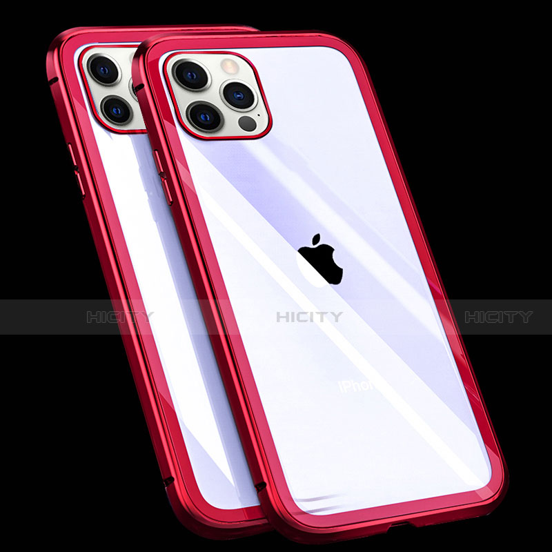 Custodia Lusso Alluminio Laterale Specchio 360 Gradi Cover T06 per Apple iPhone 12 Pro Max