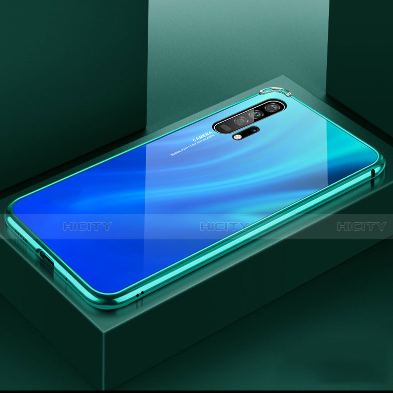 Custodia Lusso Alluminio Laterale Specchio 360 Gradi Cover T07 per Huawei Honor 20 Pro Verde