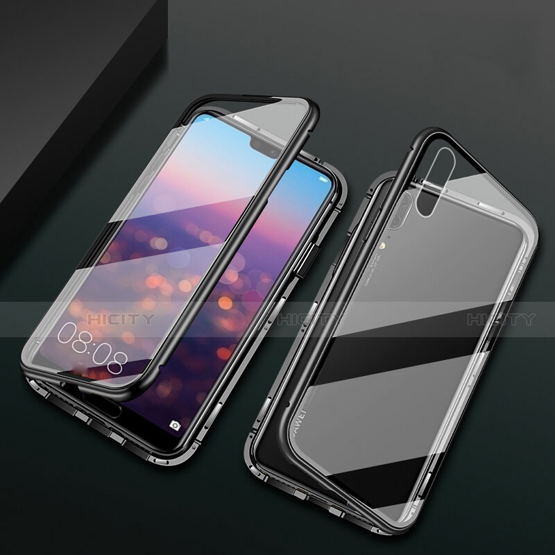 Custodia Lusso Alluminio Laterale Specchio 360 Gradi Cover T07 per Huawei P20