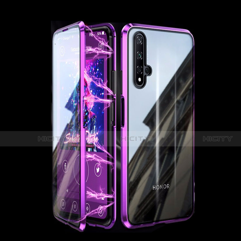 Custodia Lusso Alluminio Laterale Specchio 360 Gradi Cover T08 per Huawei Honor 20