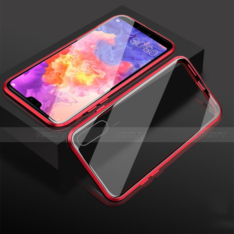 Custodia Lusso Alluminio Laterale Specchio 360 Gradi Cover T08 per Huawei P20