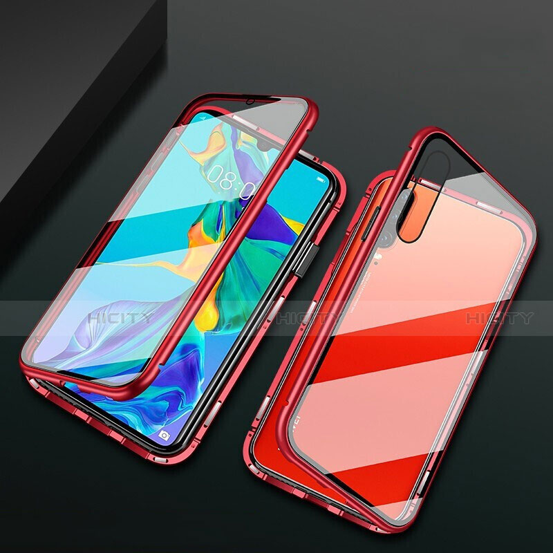 Custodia Lusso Alluminio Laterale Specchio 360 Gradi Cover T08 per Huawei P30