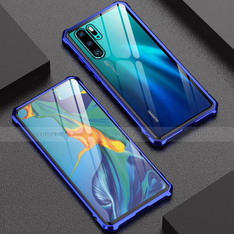 Custodia Lusso Alluminio Laterale Specchio 360 Gradi Cover T08 per Huawei P30 Pro New Edition