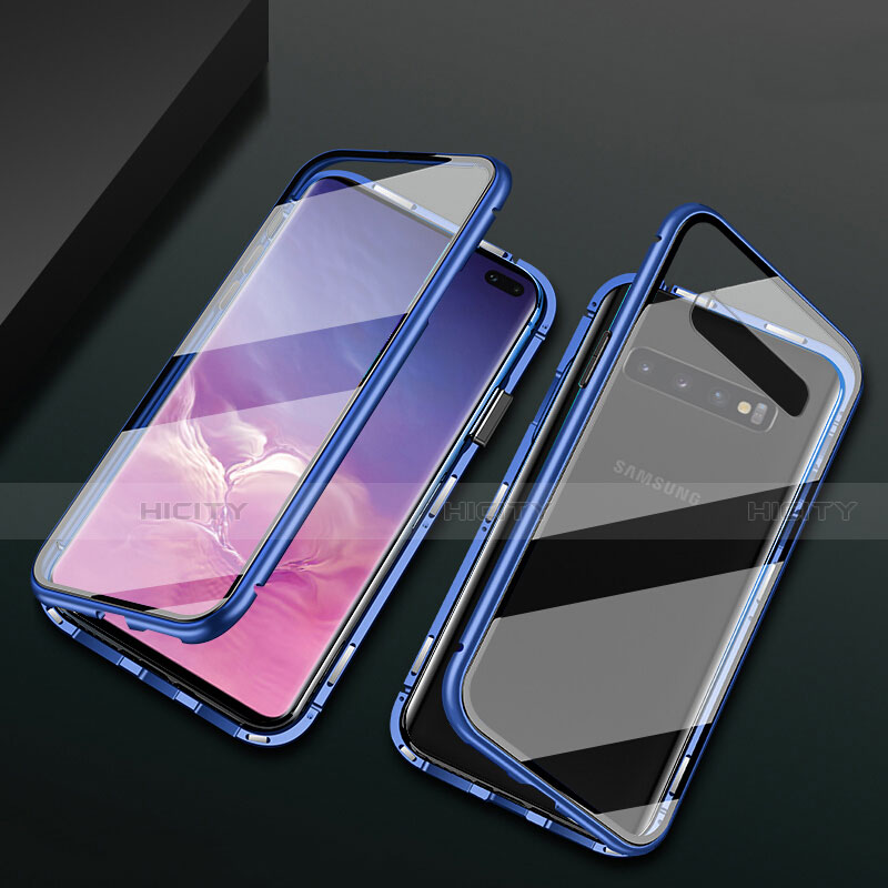 Custodia Lusso Alluminio Laterale Specchio 360 Gradi Cover T08 per Samsung Galaxy S10 Plus