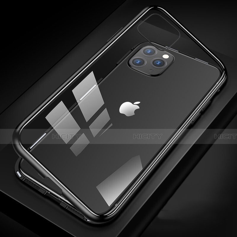 Custodia Lusso Alluminio Laterale Specchio 360 Gradi Cover T09 per Apple iPhone 11 Pro Max Nero